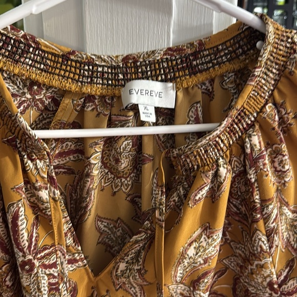 Evereve Mustard Floral Women's Top - Picture 2 of 4